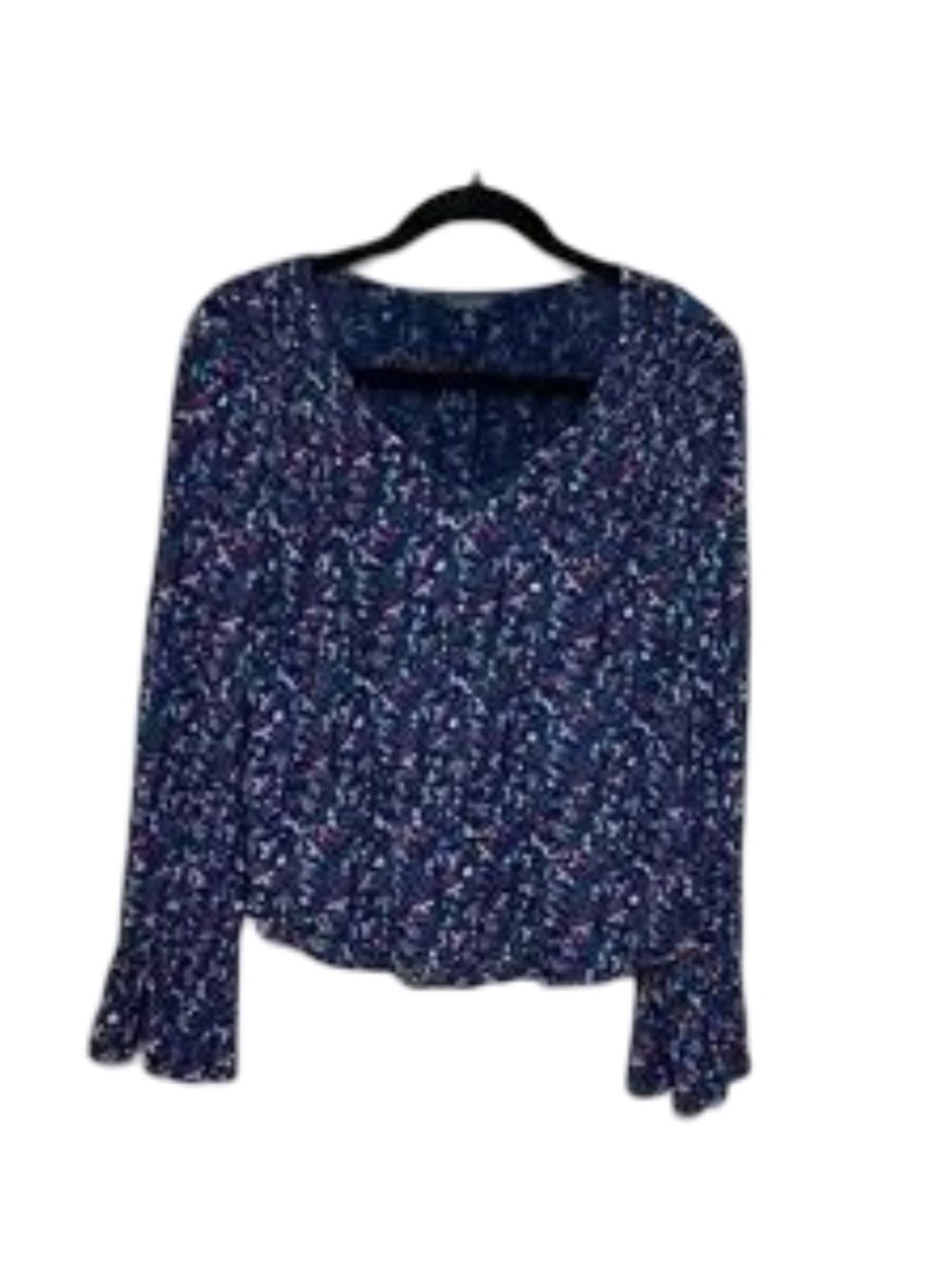 Lucky Brand Blue Floral Blouse Boho Size Medium